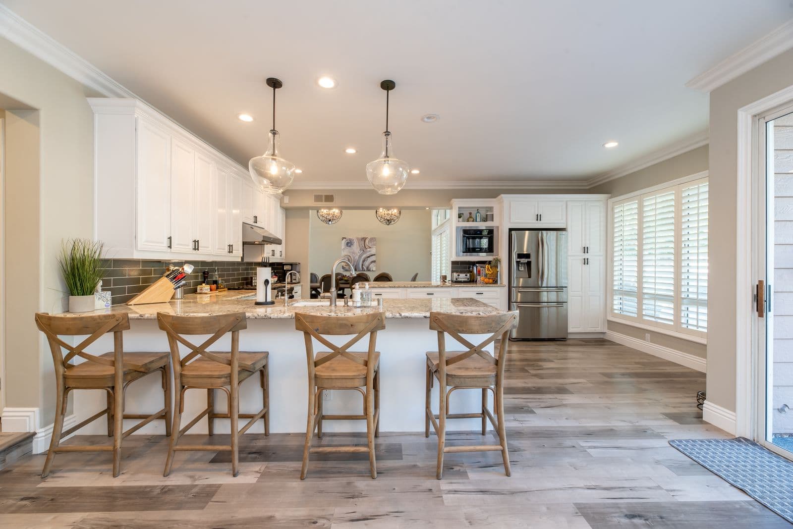 An open-plan rental living space after a professional clean